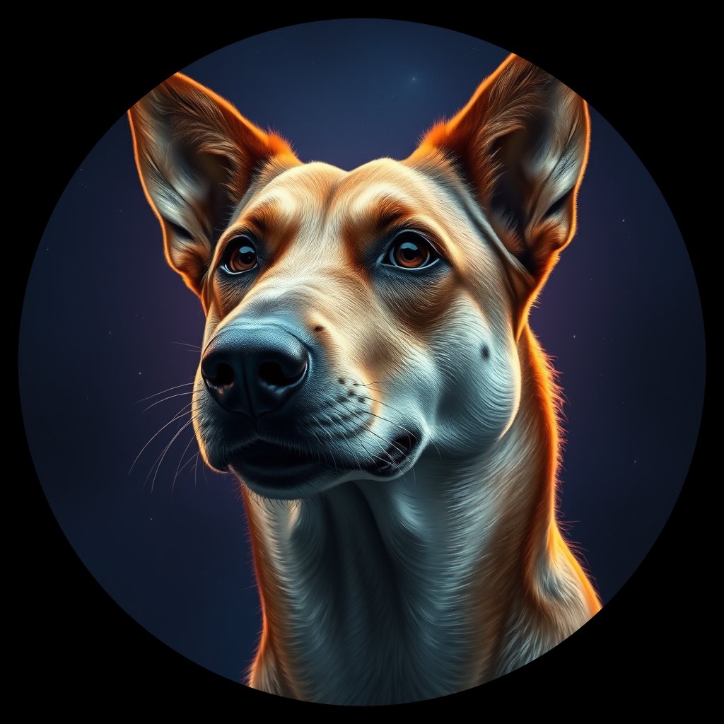 Cosmic medallion portrait of WEST_66.5, a Dingo West