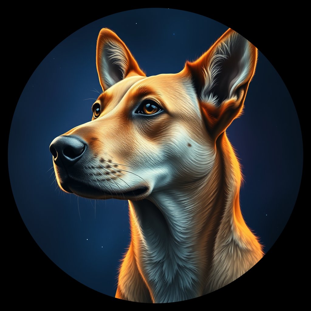 Cosmic medallion portrait of WEST_8.31, a Dingo West