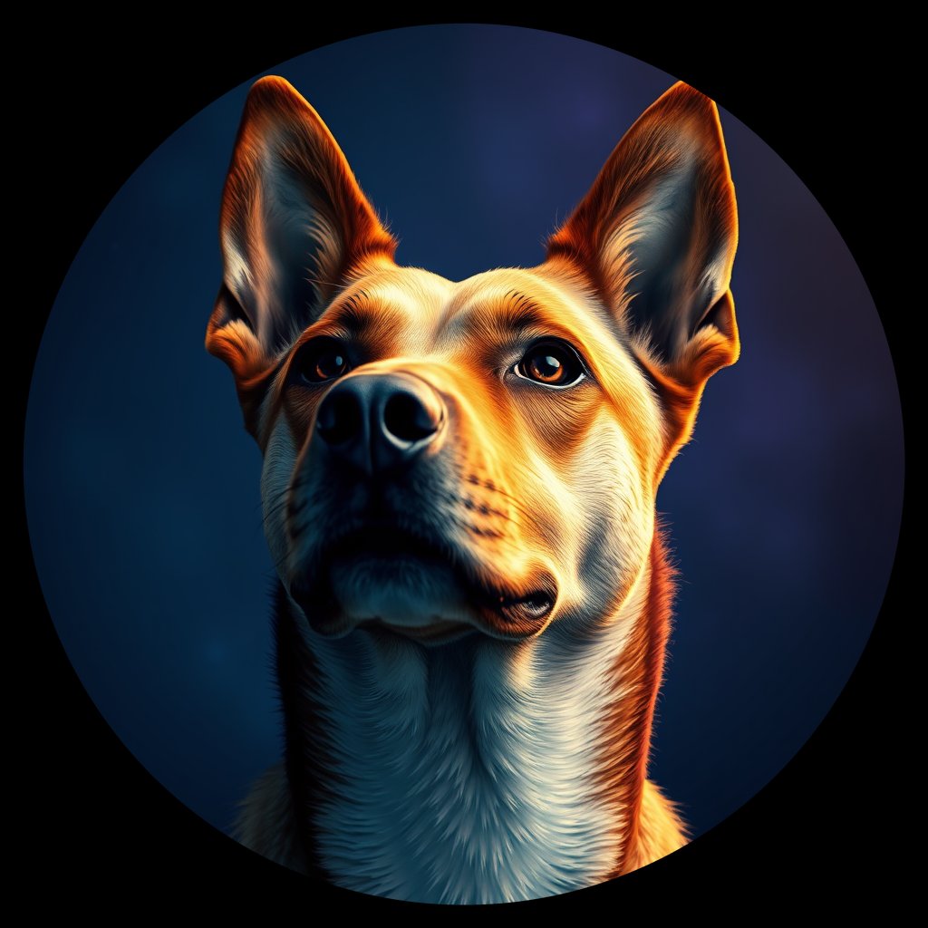 Cosmic medallion portrait of WEST_8.99, a Dingo West