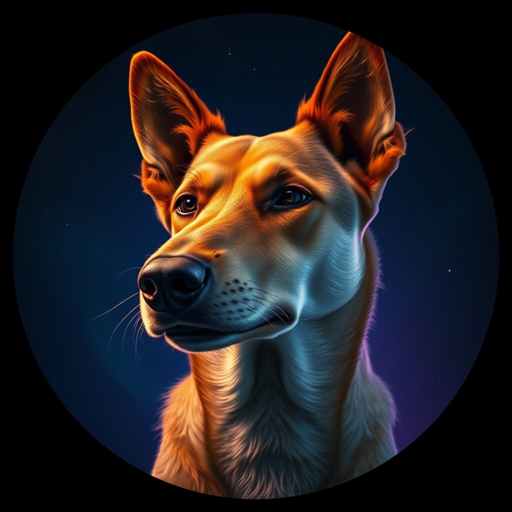 Cosmic medallion portrait of WEST_9.17, a Dingo West