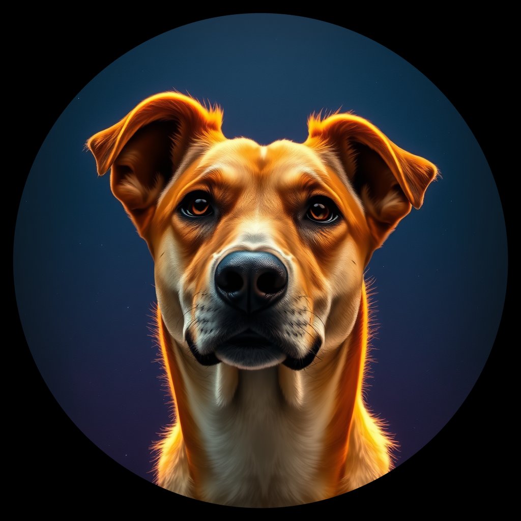 Cosmic medallion portrait of WEST_9.56, a Dingo West