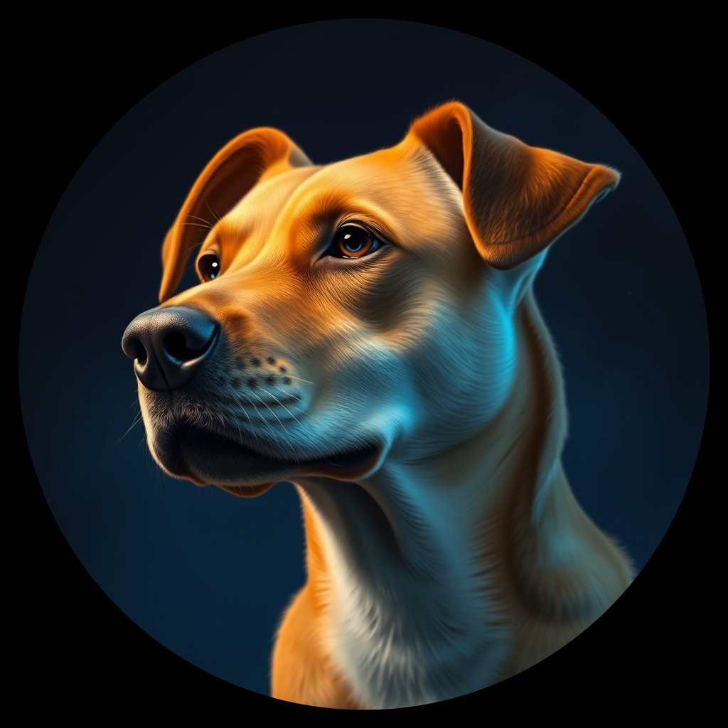 Cosmic medallion portrait of WEST_NT01, a Dingo West
