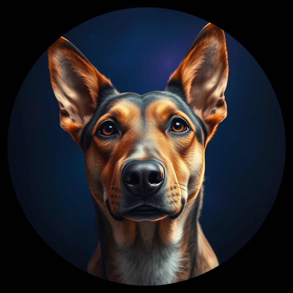 Cosmic medallion portrait of WEST_NT03, a Dingo West