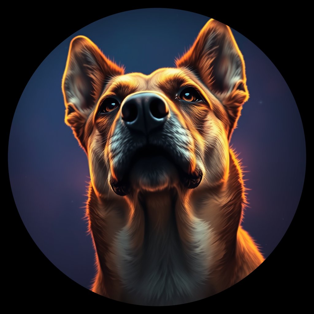 Cosmic medallion portrait of WEST_NT05, a Dingo West