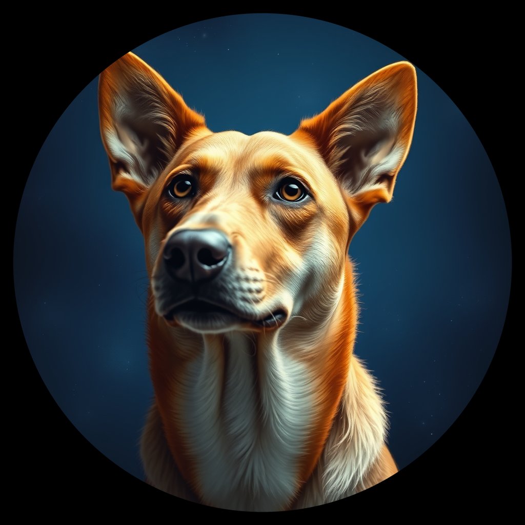 Cosmic medallion portrait of WEST_NT07, a Dingo West