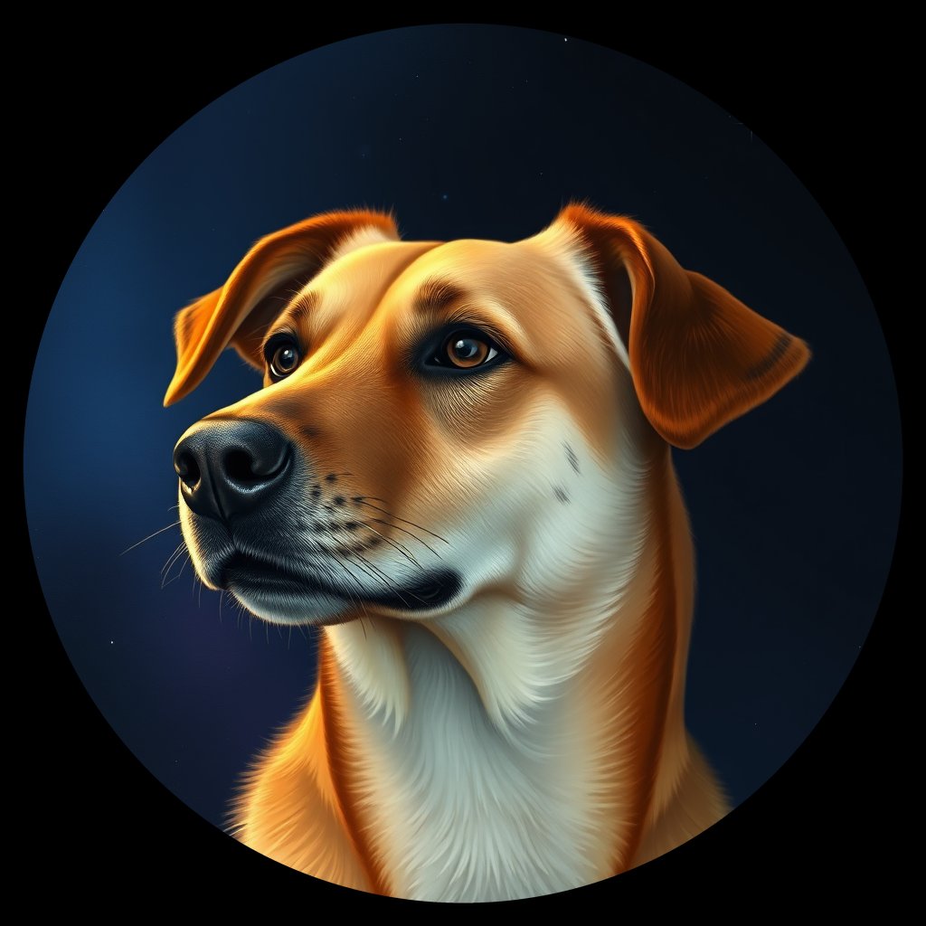 Cosmic medallion portrait of WEST_NT10, a Dingo West