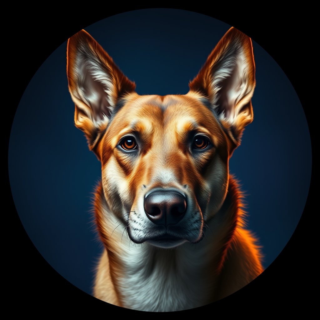 Cosmic medallion portrait of WEST_NT11, a Dingo West
