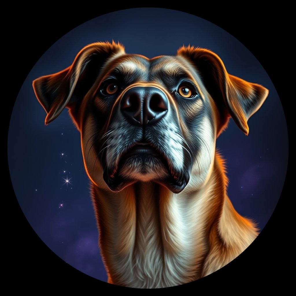 Cosmic medallion portrait of WEST_NT12, a Dingo West