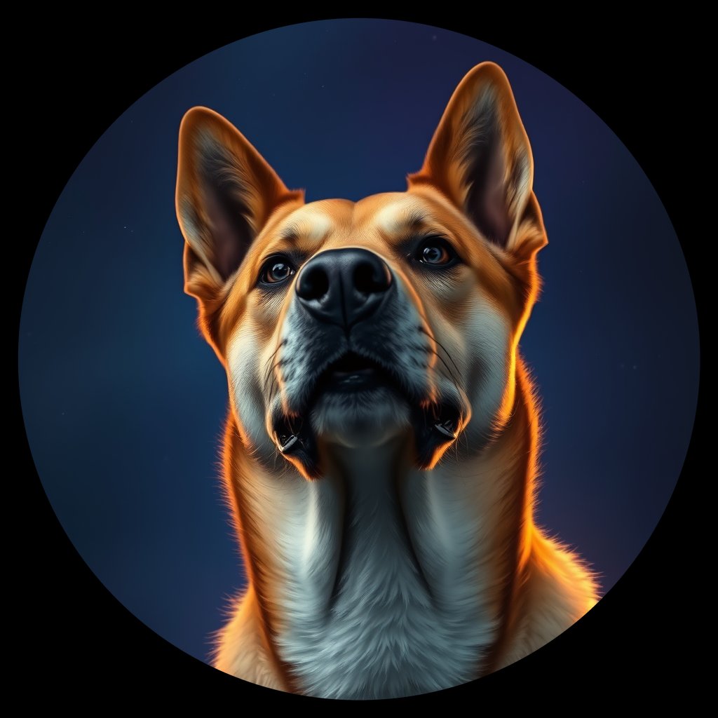 Cosmic medallion portrait of WEST_TA30, a Dingo West