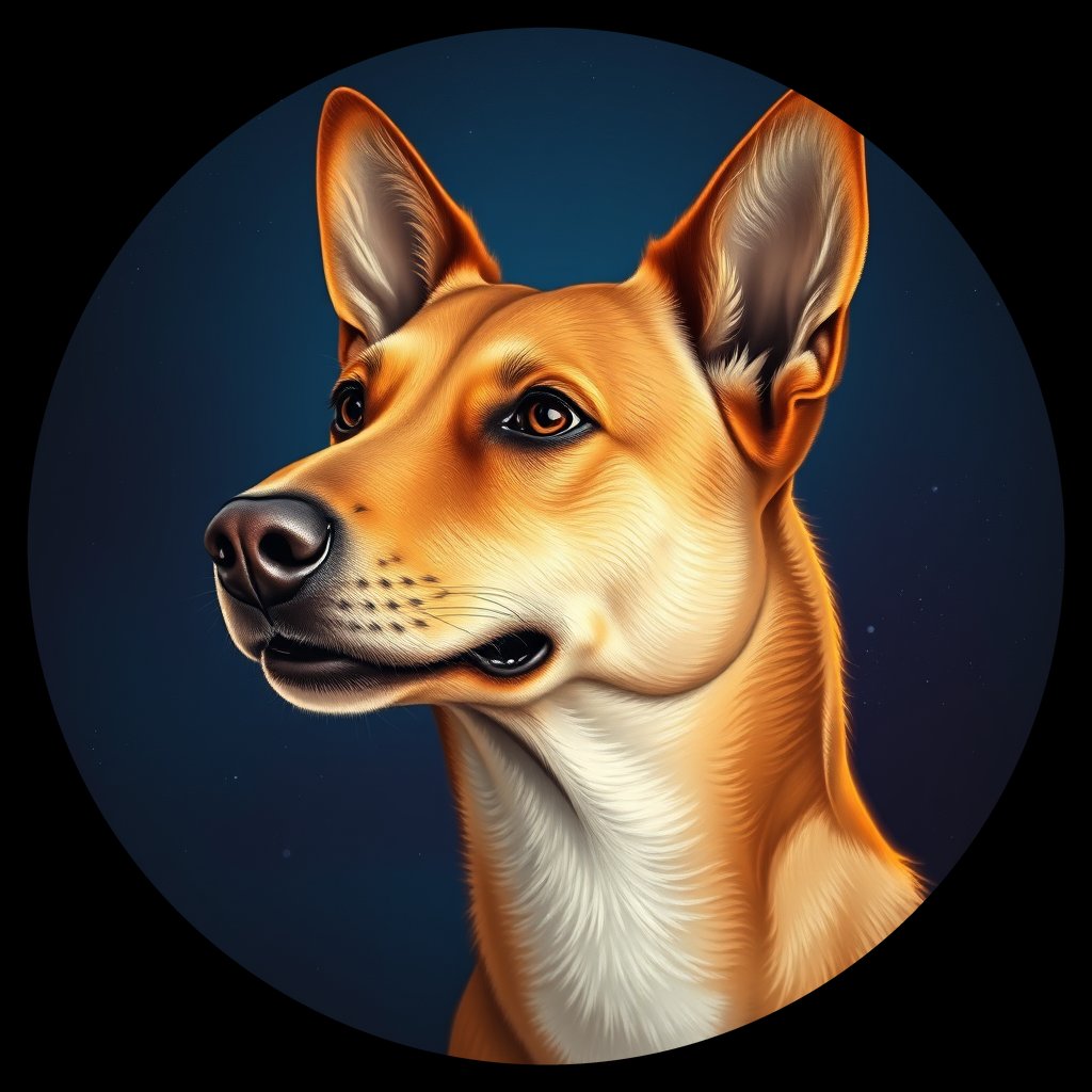 Cosmic medallion portrait of WEST_cd005, a Dingo West