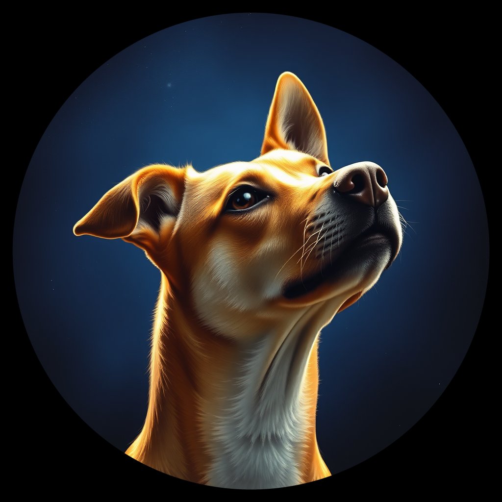 Cosmic medallion portrait of WEST_cd028, a Dingo West