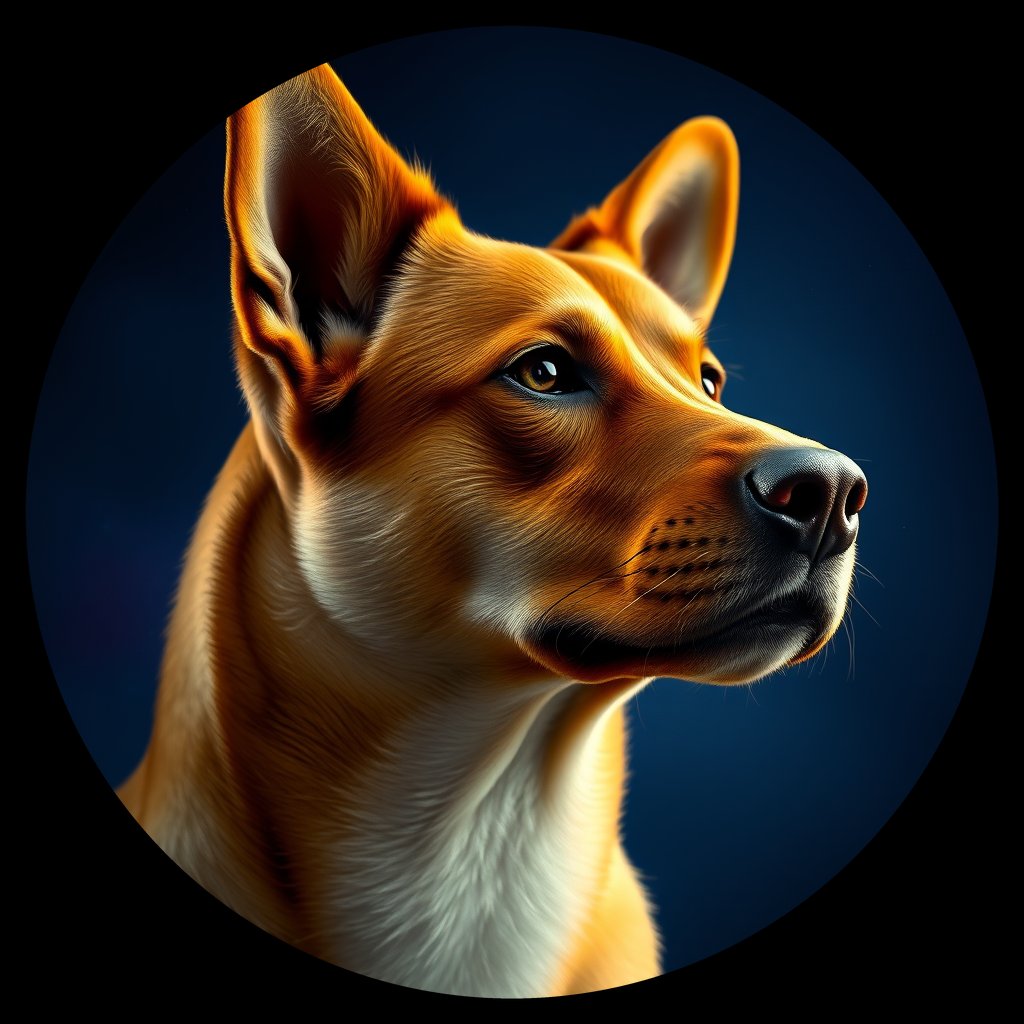 Cosmic medallion portrait of WEST_cd029, a Dingo West