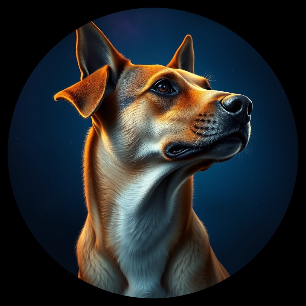 Cosmic medallion portrait of WEST_cd032, a Dingo West