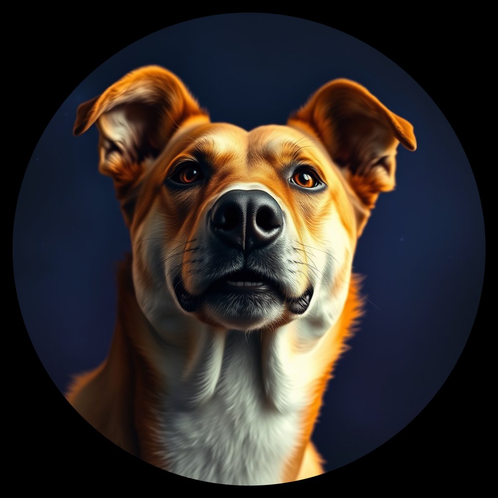 Cosmic medallion portrait of WEST_cd035, a Dingo West