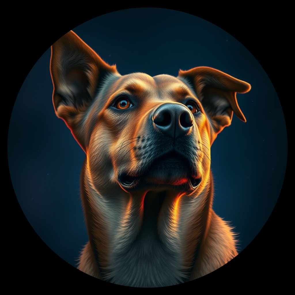 Cosmic medallion portrait of WEST_cd040, a Dingo West
