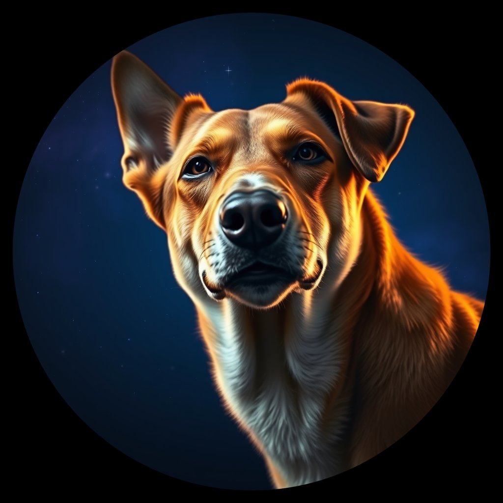 Cosmic medallion portrait of WEST_cd045, a Dingo West