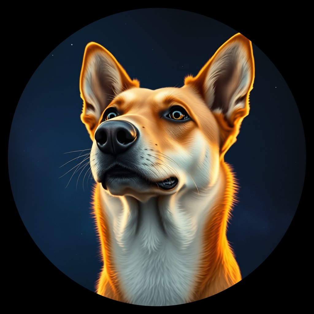 Cosmic medallion portrait of WEST_cd053, a Dingo West
