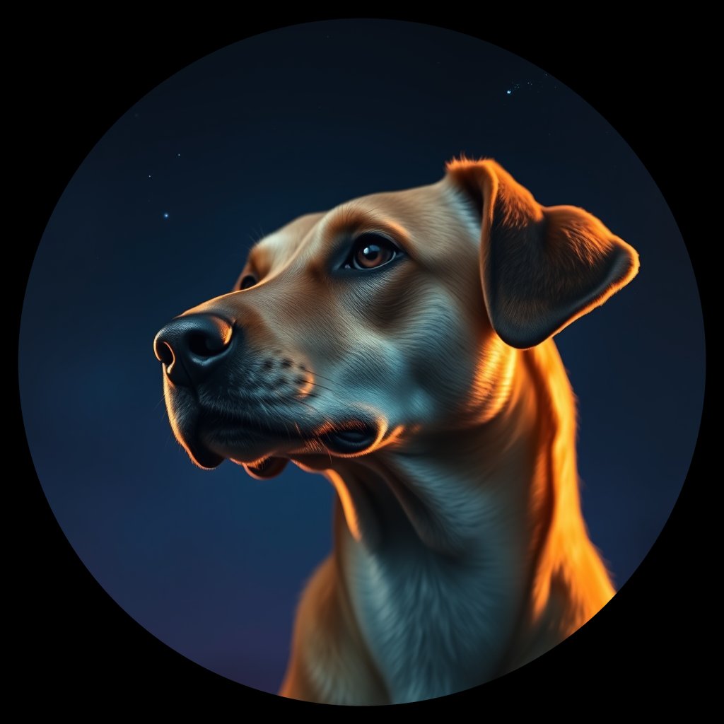 Cosmic medallion portrait of WEST_cd055, a Dingo West