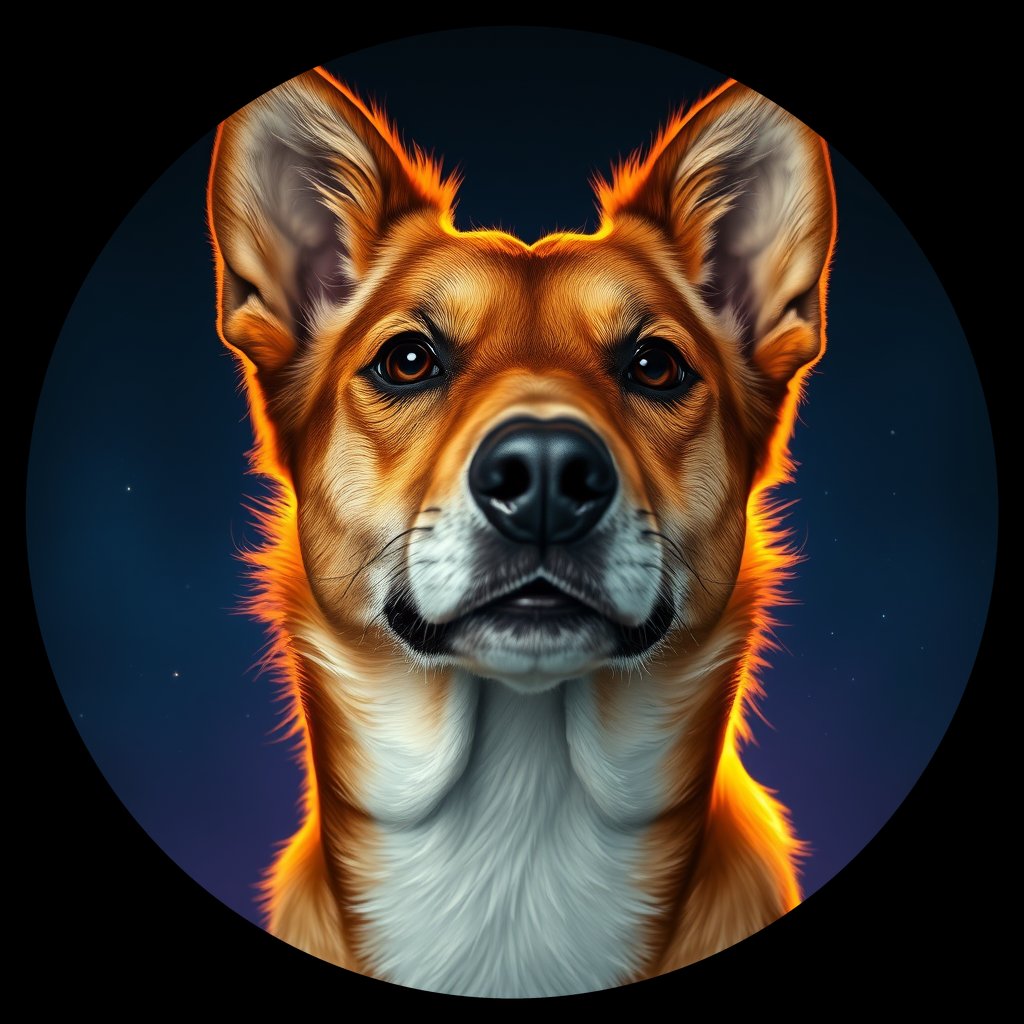 Cosmic medallion portrait of WEST_cd056, a Dingo West
