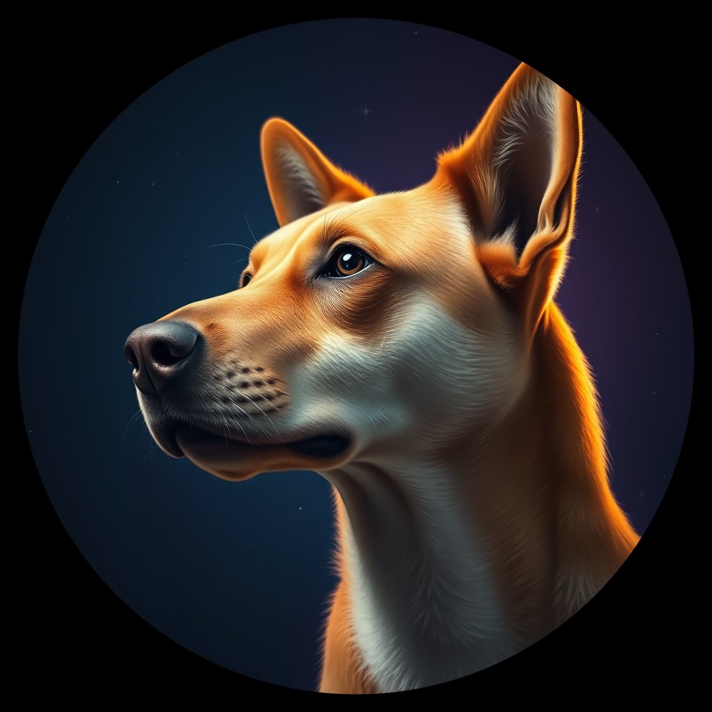 Cosmic medallion portrait of WEST_cd057, a Dingo West
