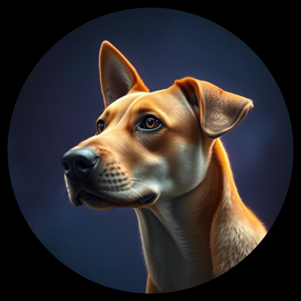 Cosmic medallion portrait of WEST_cd062, a Dingo West