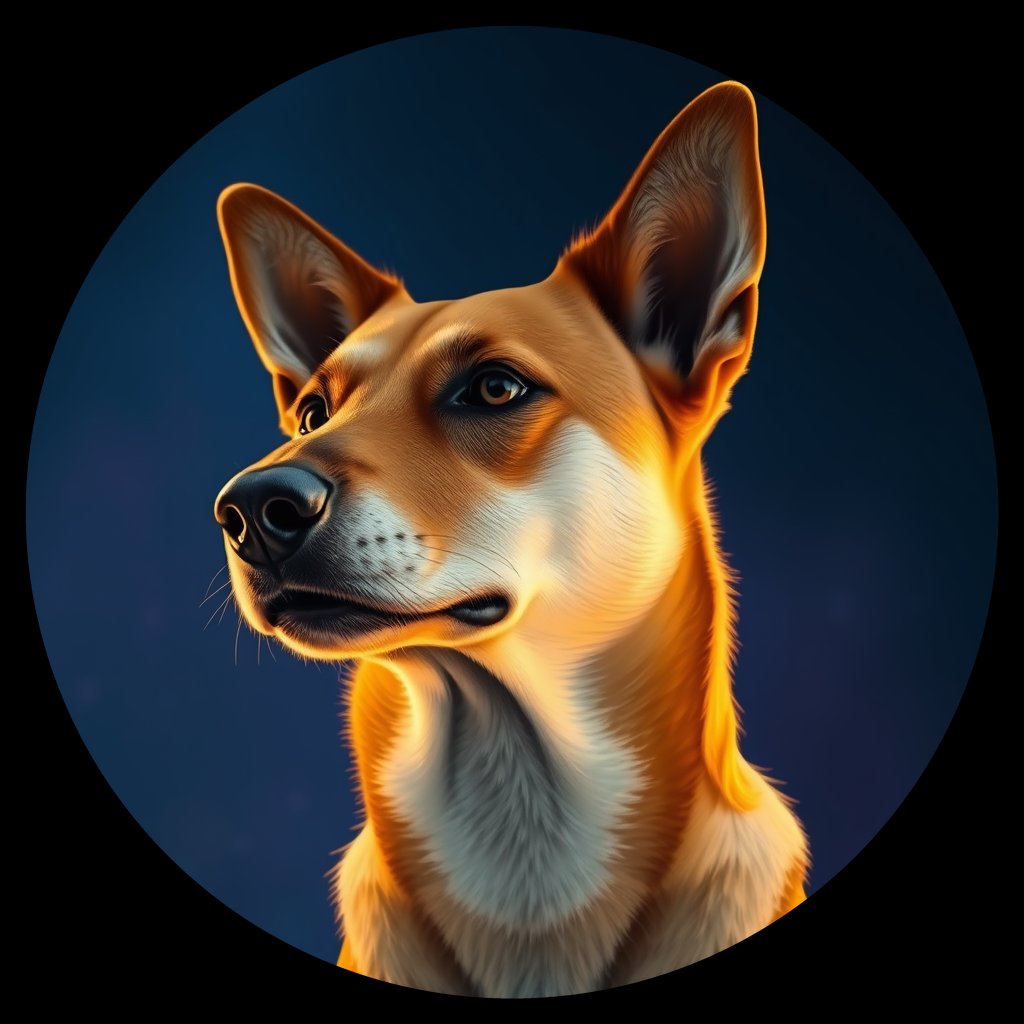 Cosmic medallion portrait of WEST_cd064, a Dingo West