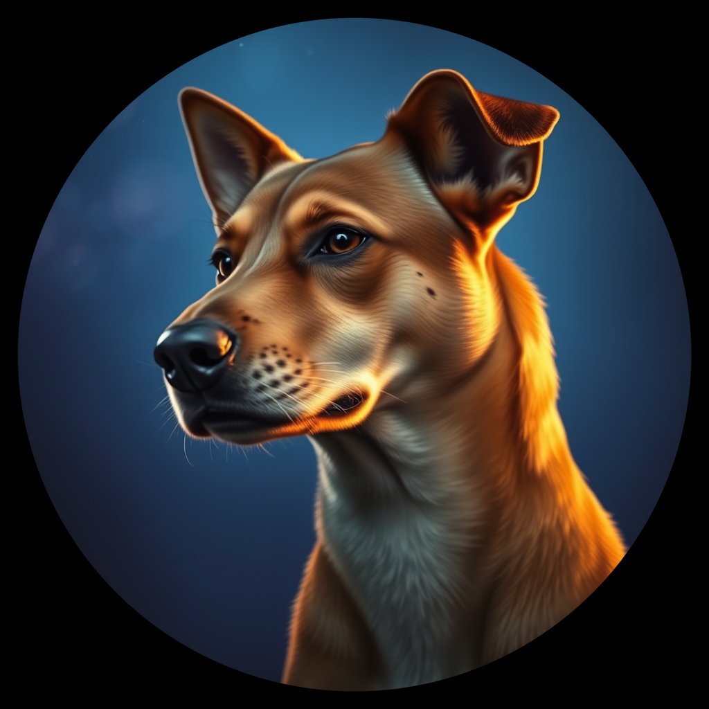 Cosmic medallion portrait of WEST_cd068, a Dingo West