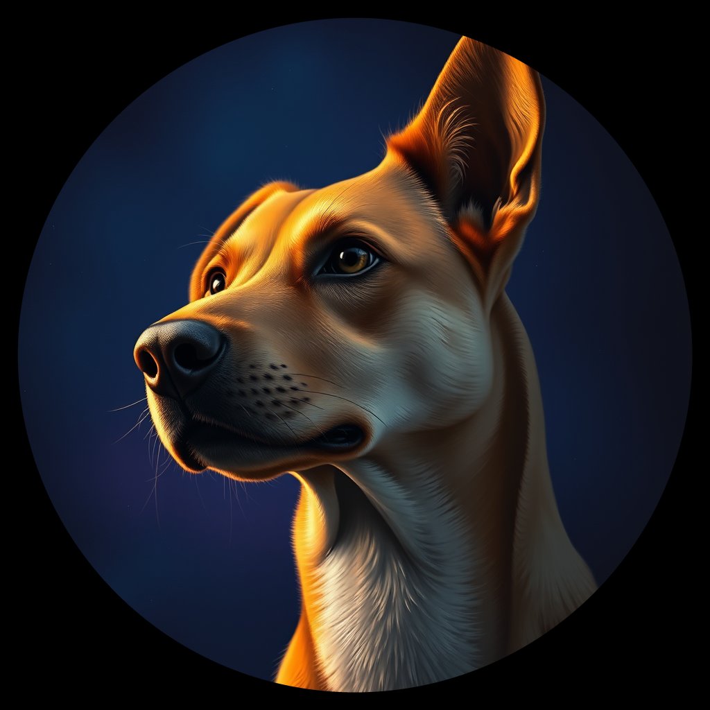 Cosmic medallion portrait of WEST_cd091, a Dingo West