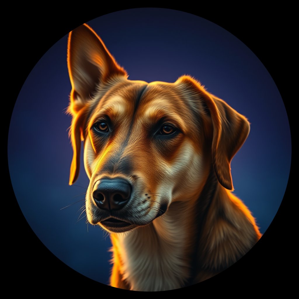 Cosmic medallion portrait of WEST_cd092, a Dingo West