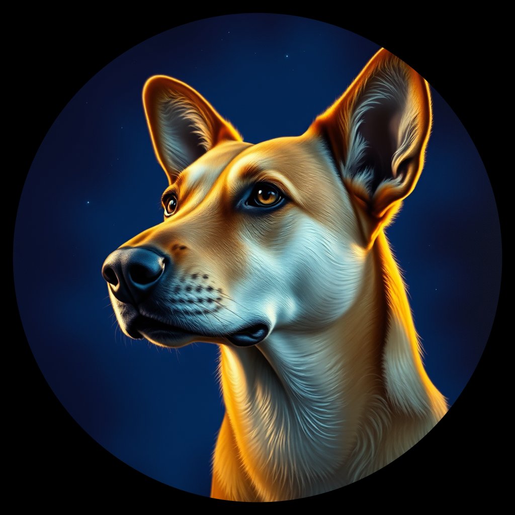 Cosmic medallion portrait of WEST_cd120_1, a Dingo West