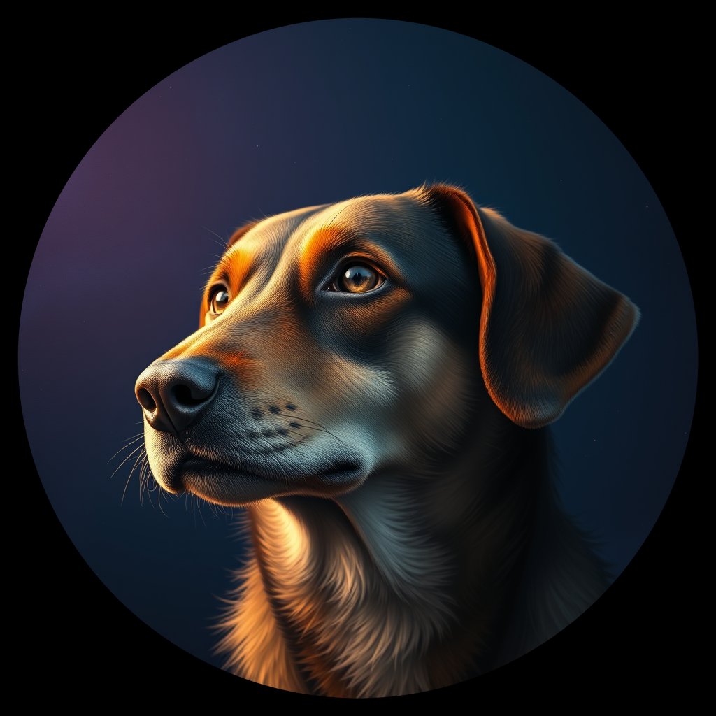 Cosmic medallion portrait of WEST_cd121, a Dingo West