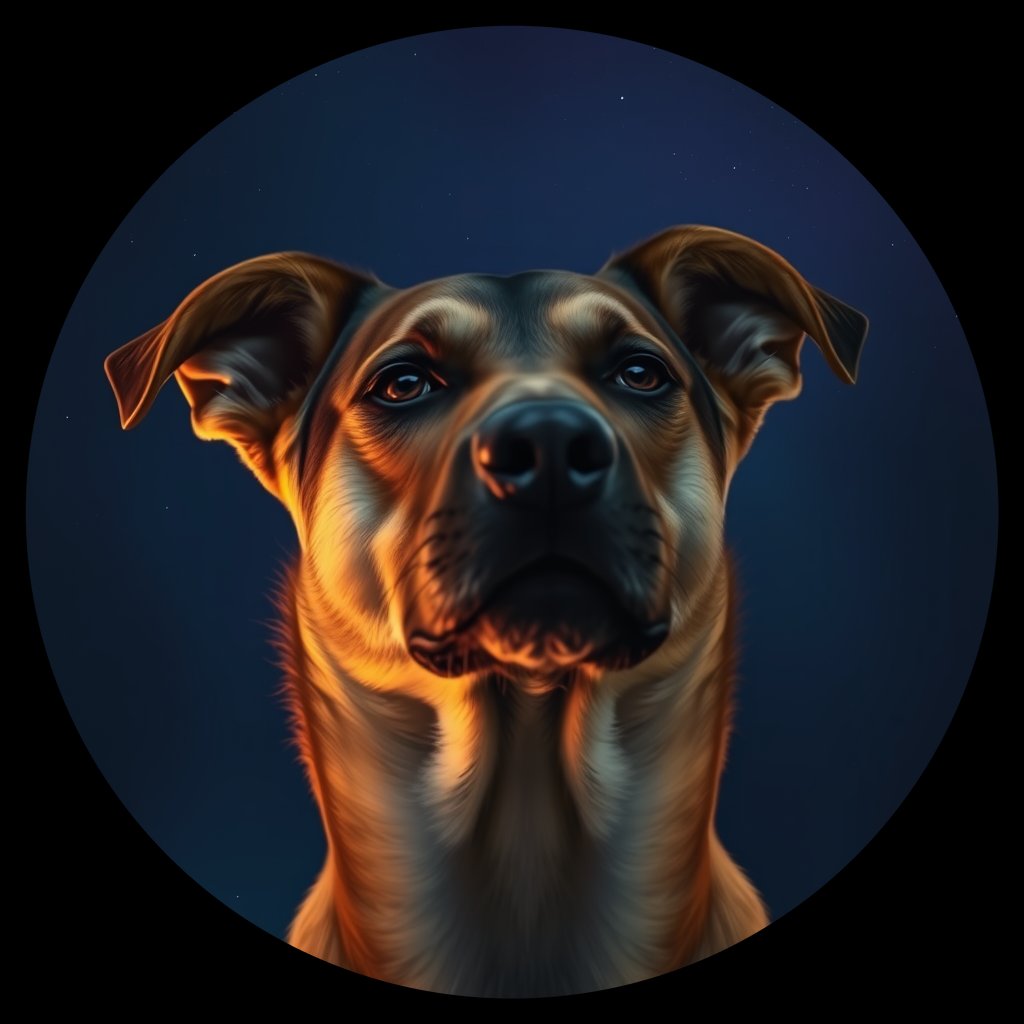 Cosmic medallion portrait of WEST_cd124, a Dingo West