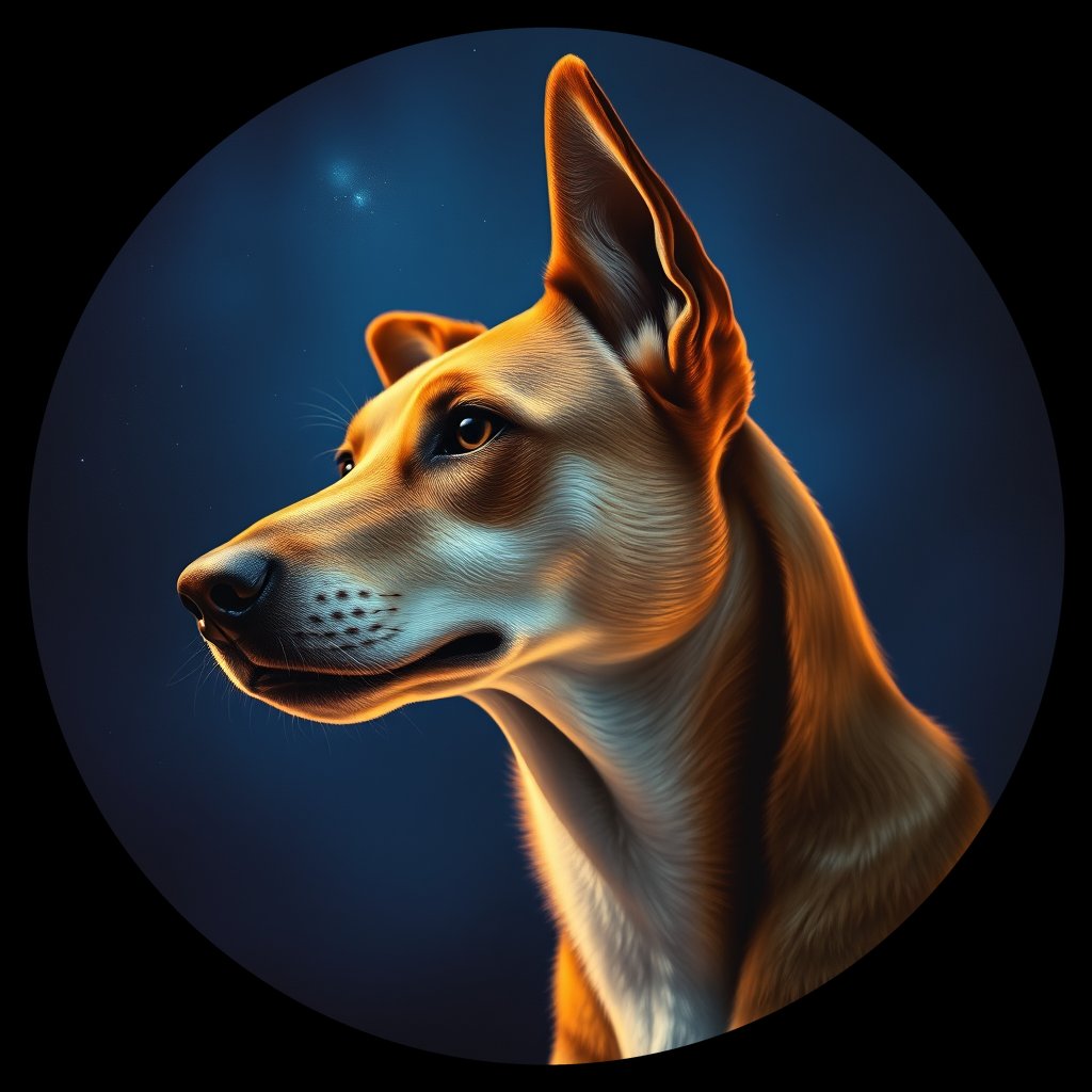 Cosmic medallion portrait of WEST_cd126, a Dingo West