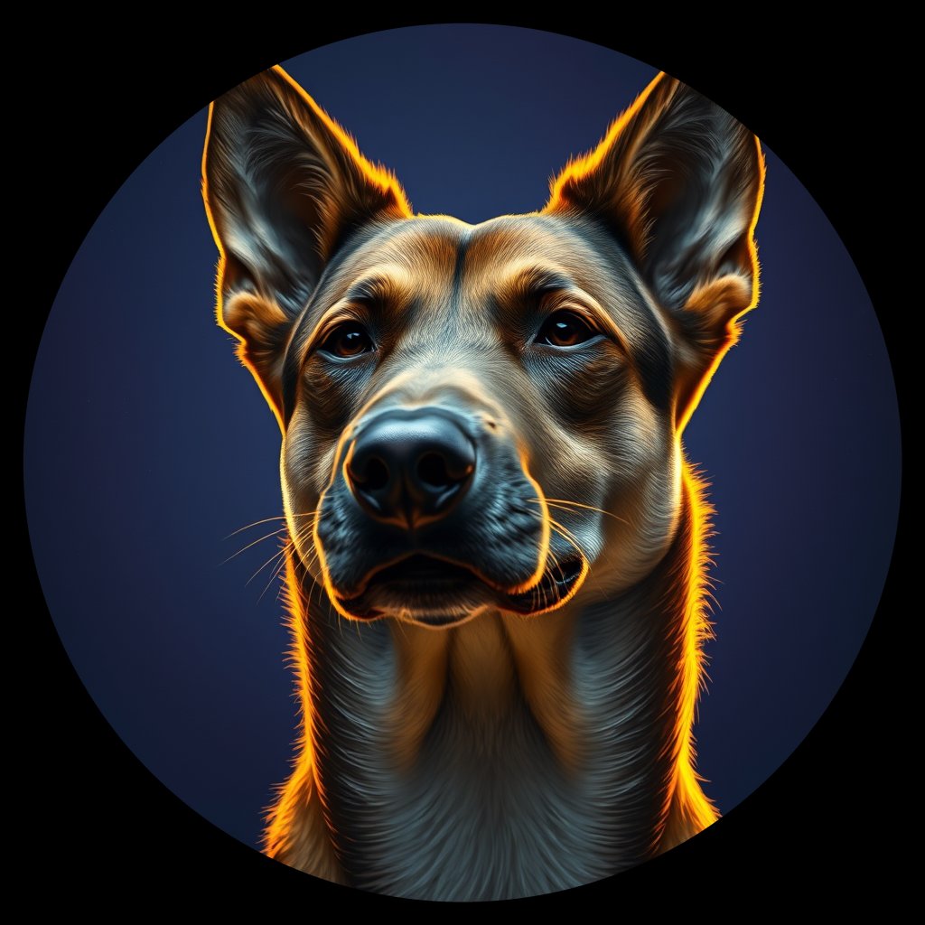 Cosmic medallion portrait of WEST_cd168, a Dingo West