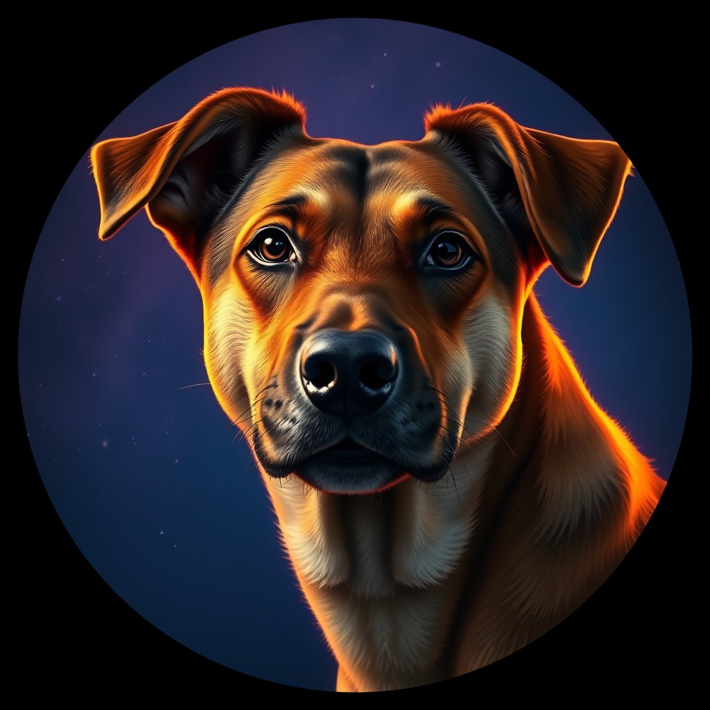 Cosmic medallion portrait of WEST_cd190, a Dingo West