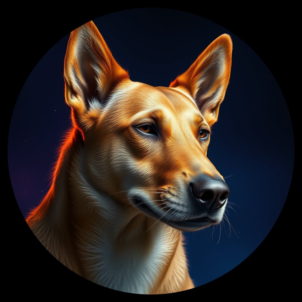 Cosmic medallion portrait of WEST_cd191, a Dingo West