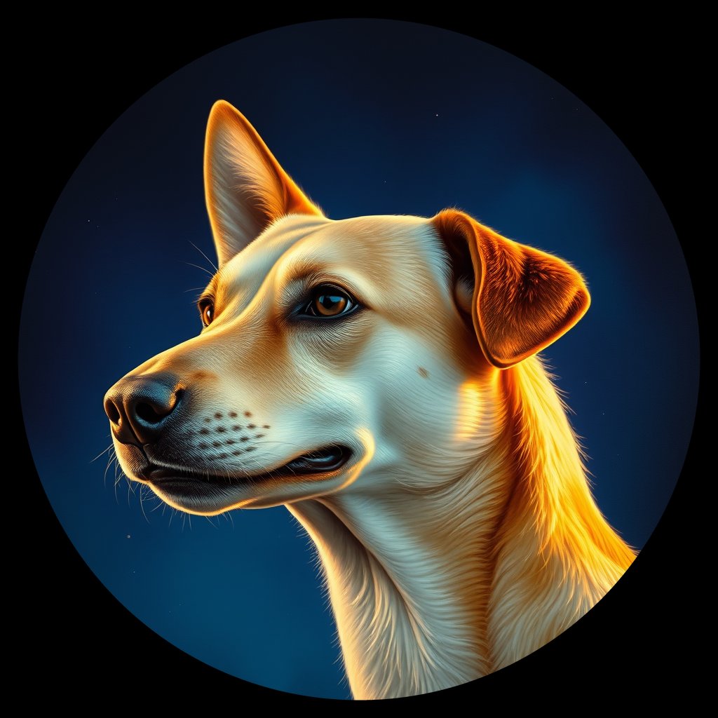 Cosmic medallion portrait of WEST_cd193, a Dingo West