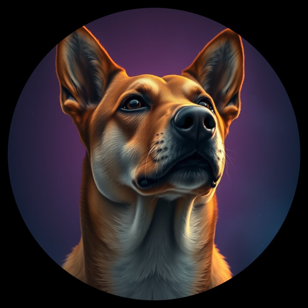Cosmic medallion portrait of WEST_cd195, a Dingo West