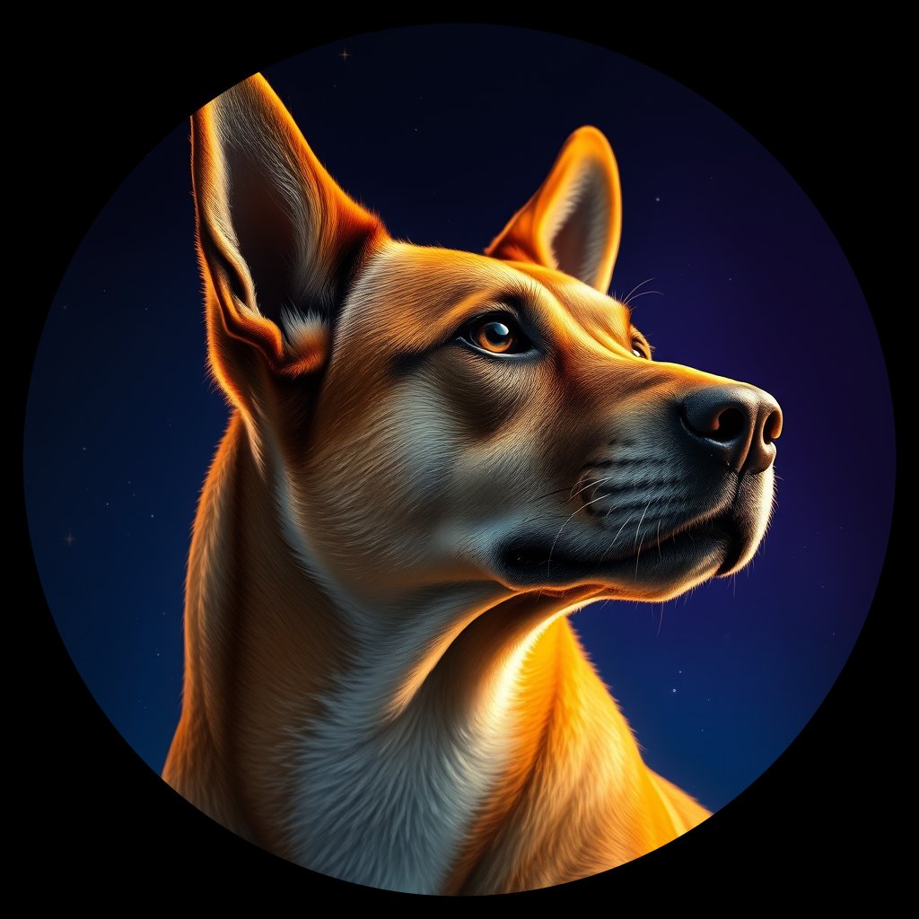 Cosmic medallion portrait of WEST_cd196, a Dingo West