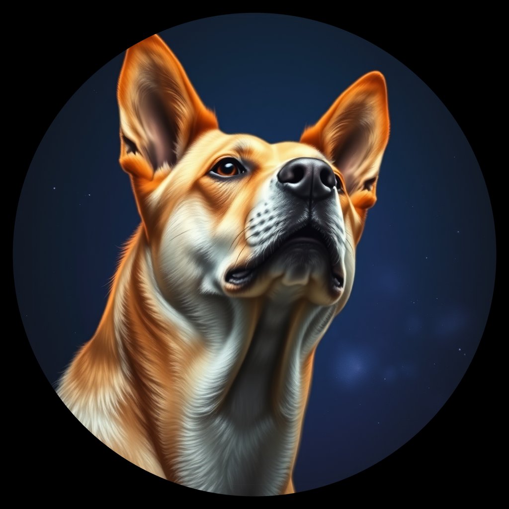 Cosmic medallion portrait of WEST_cd297, a Dingo West