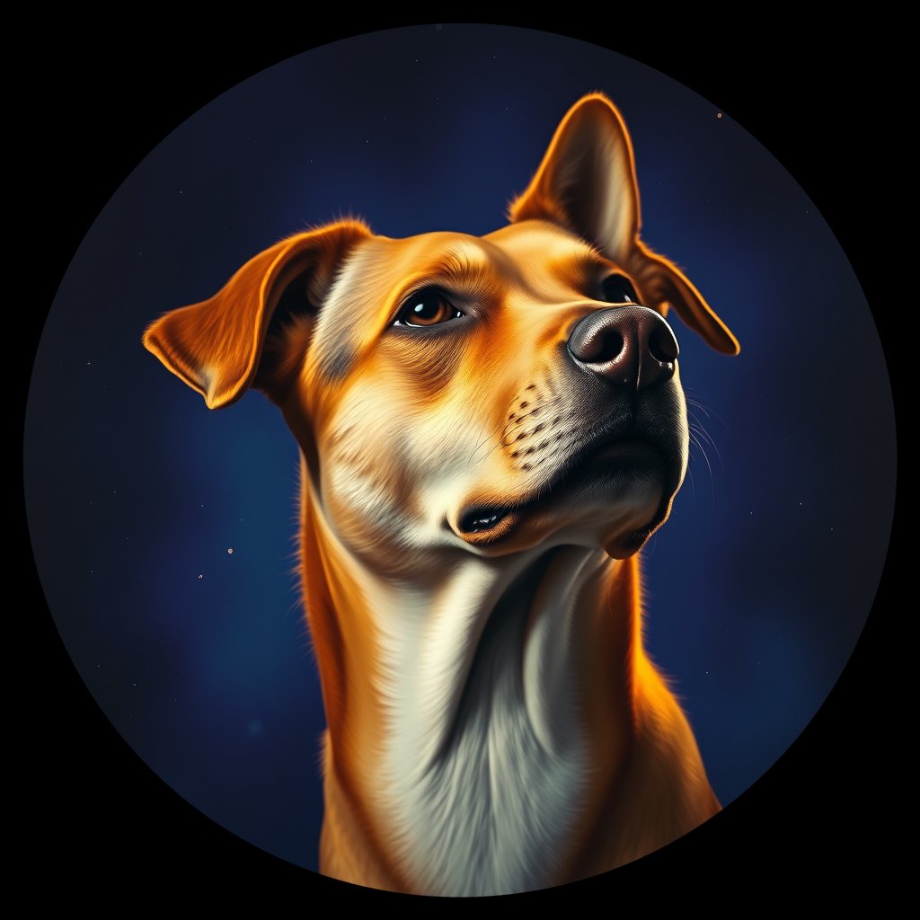 Cosmic medallion portrait of WEST_cd309, a Dingo West