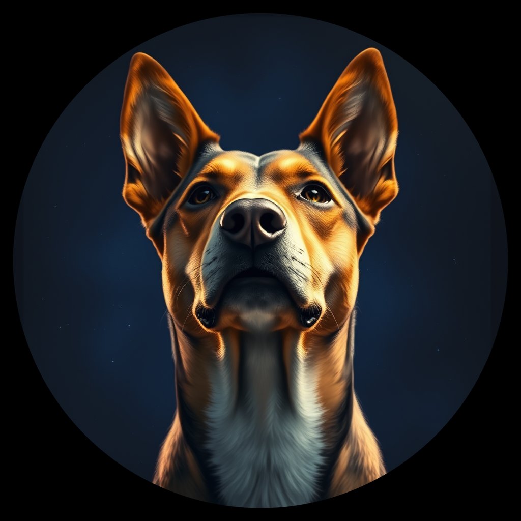 Cosmic medallion portrait of WEST_cd311, a Dingo West