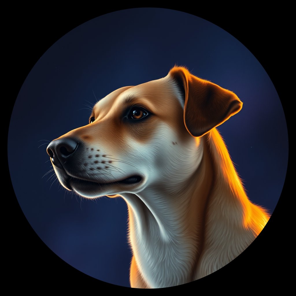 Cosmic medallion portrait of WEST_cd329, a Dingo West