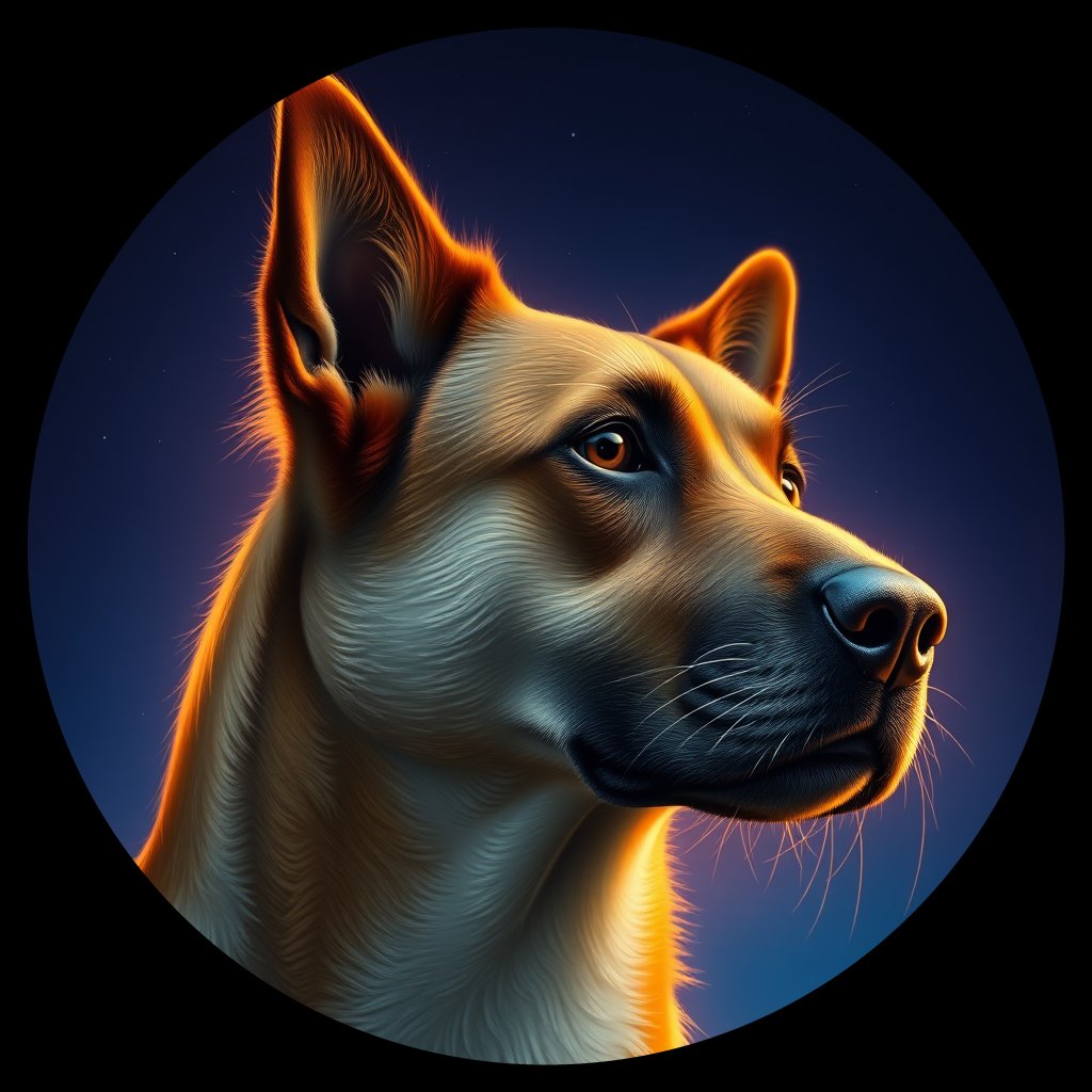 Cosmic medallion portrait of WEST_cd330, a Dingo West