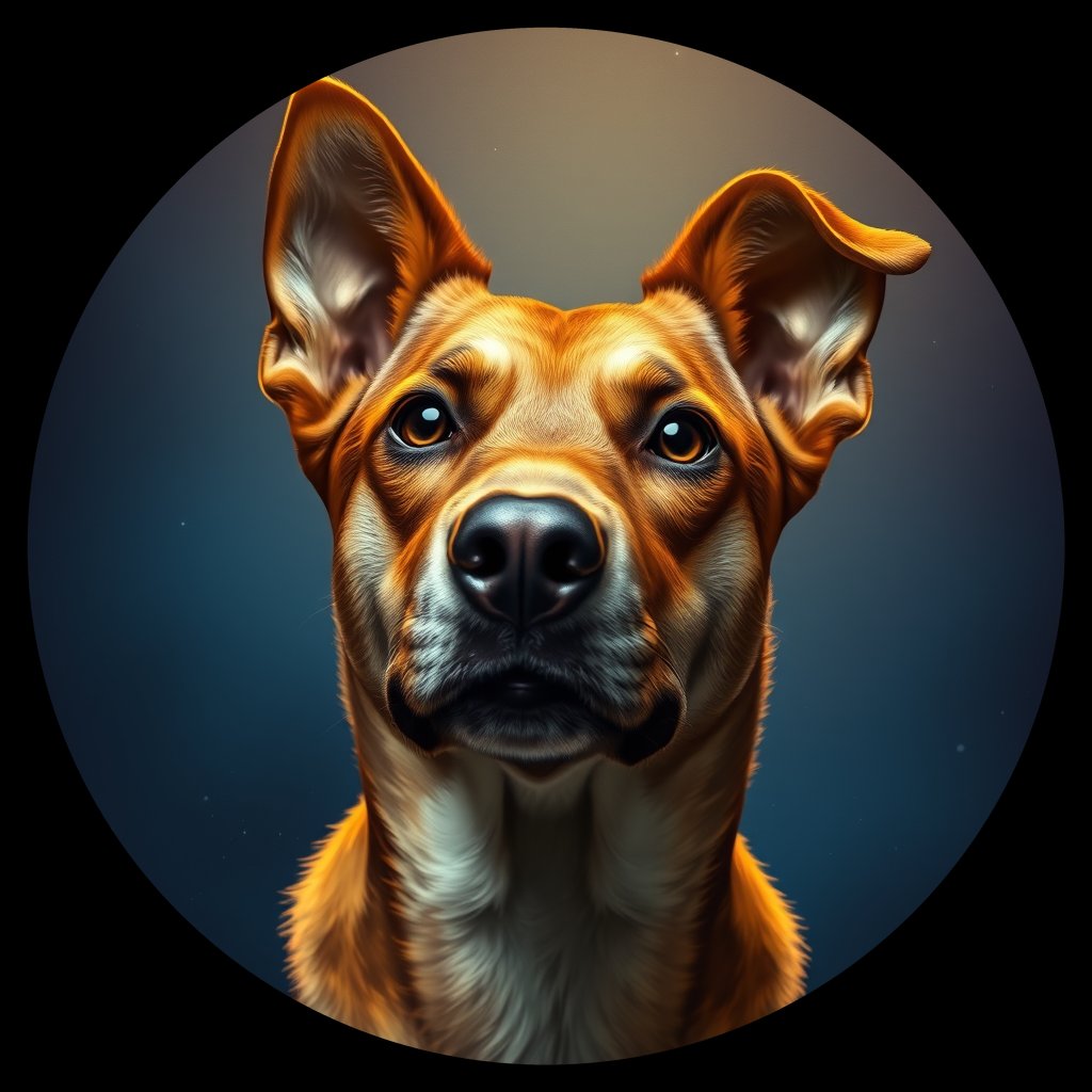 Cosmic medallion portrait of WEST_cd340, a Dingo West