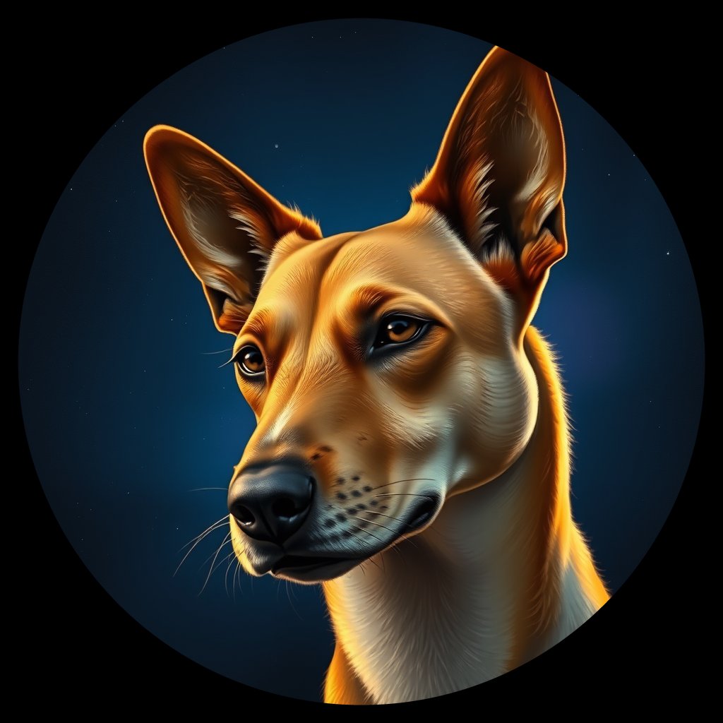 Cosmic medallion portrait of WEST_cd518, a Dingo West