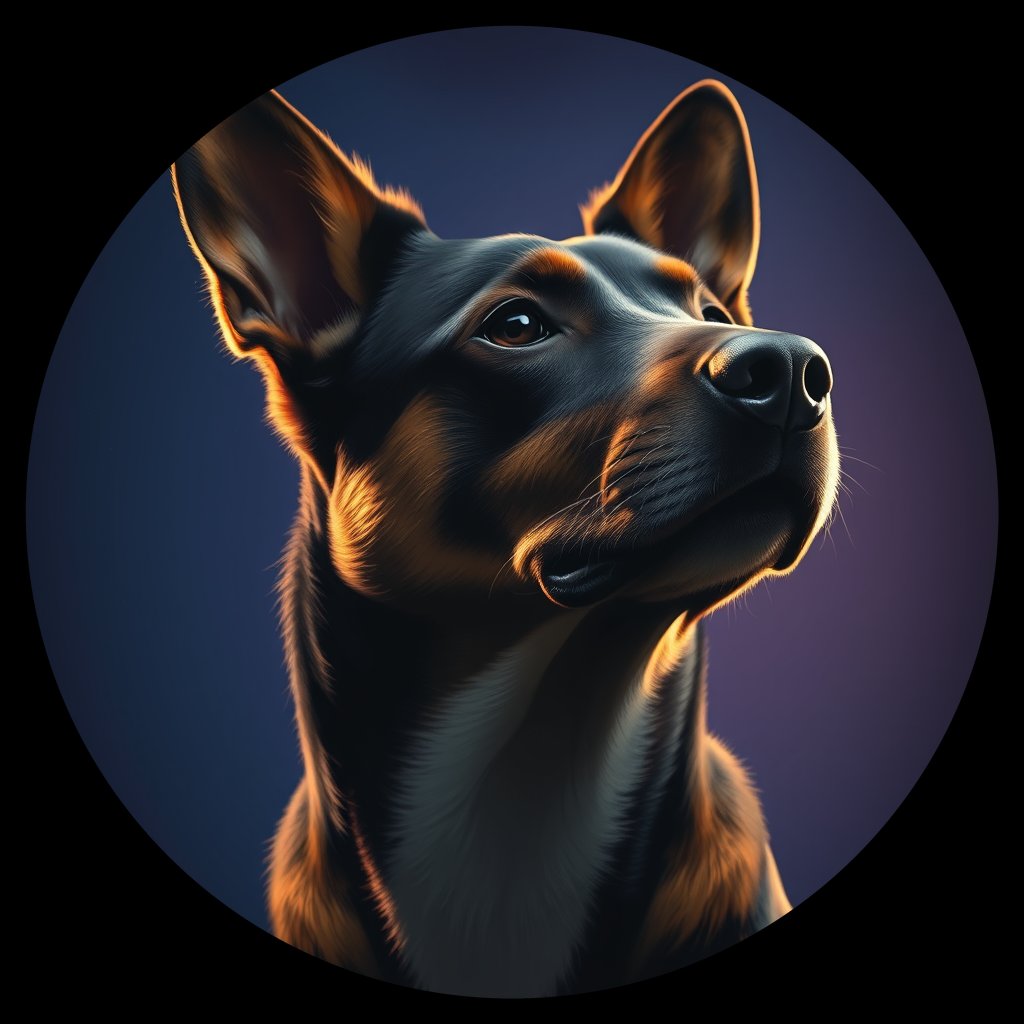 Cosmic medallion portrait of WEST_cd555, a Dingo West