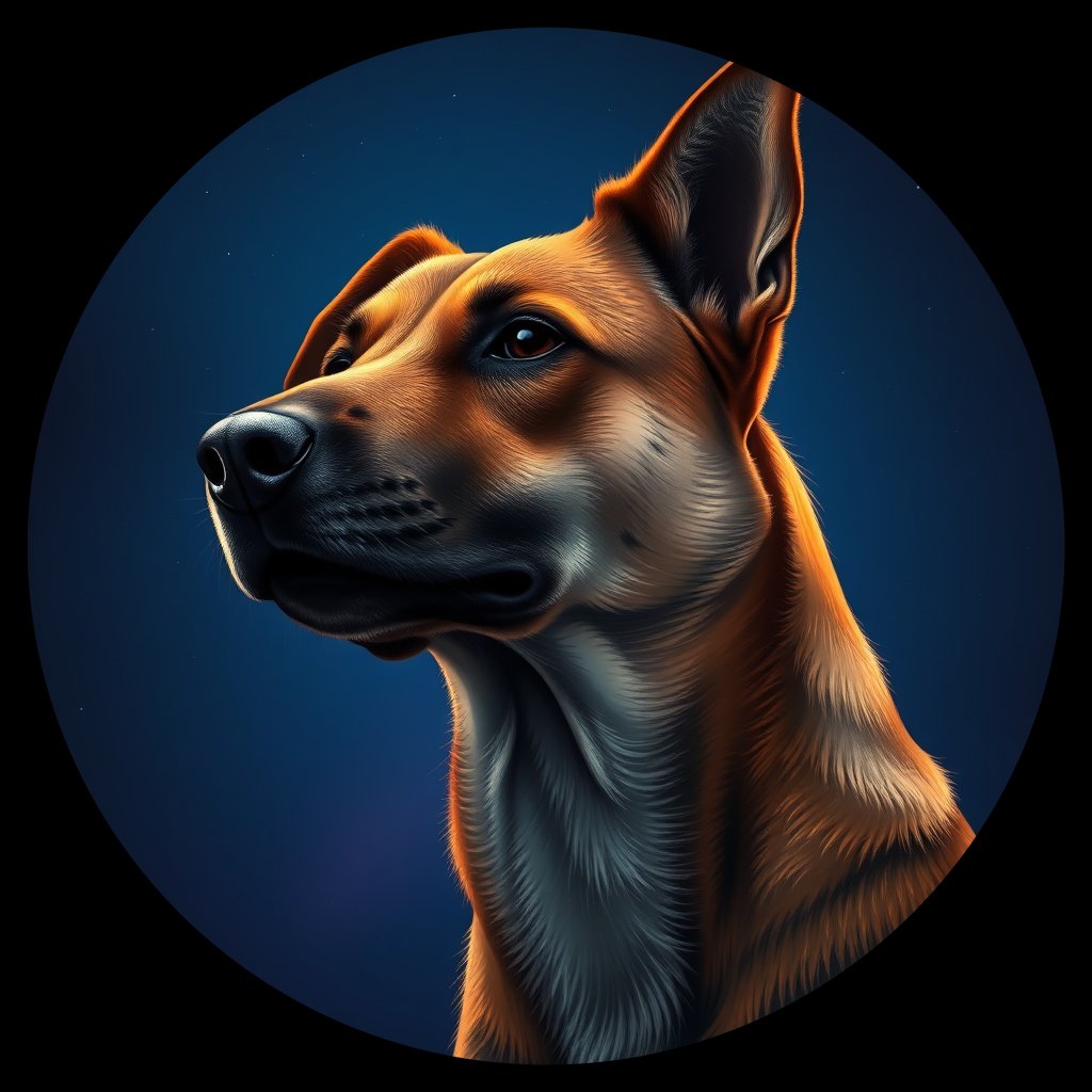 Cosmic medallion portrait of WEST_cd563, a Dingo West
