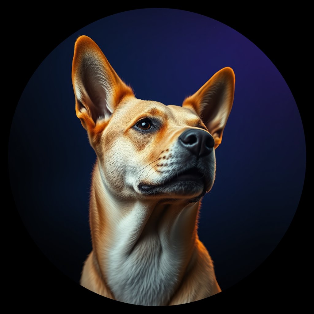 Cosmic medallion portrait of WEST_cd565, a Dingo West