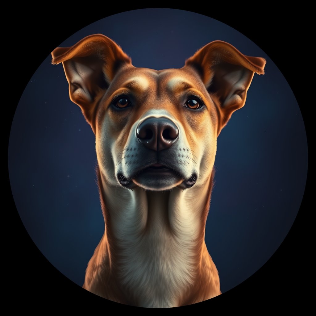 Cosmic medallion portrait of WEST_cd567, a Dingo West